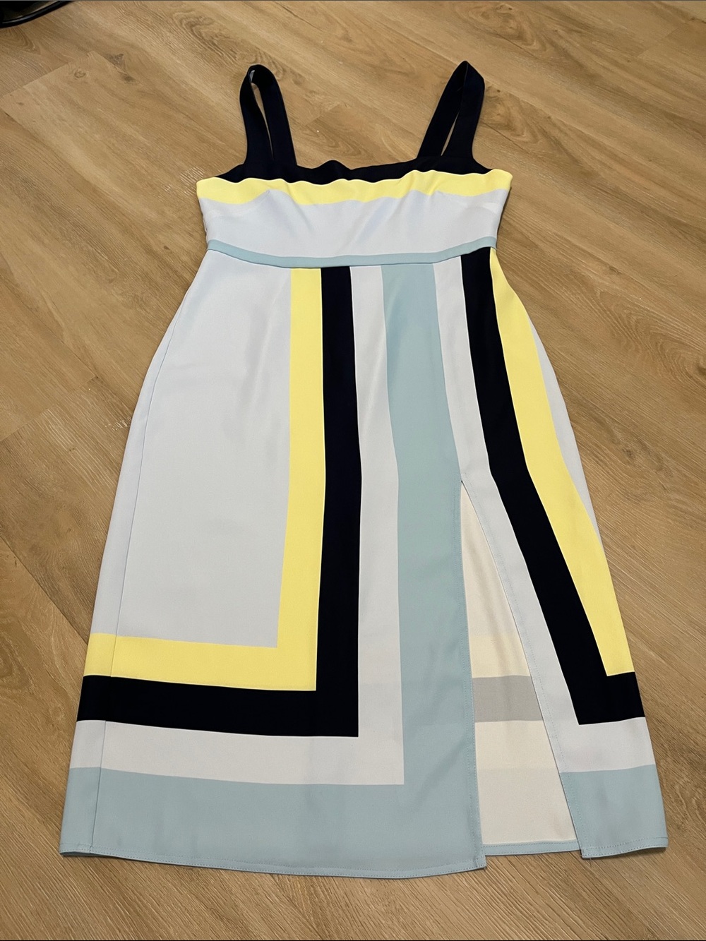 Babaton Midi Dress Color Block Size 4 - Picture 2 of 11